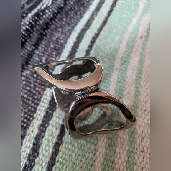Silver Abstract Bracelet Cuff - Picture 10 of 13